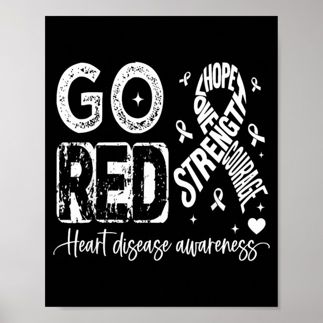 Go Red – American Heart Disease Awareness In Febru Poster (Framsidan)