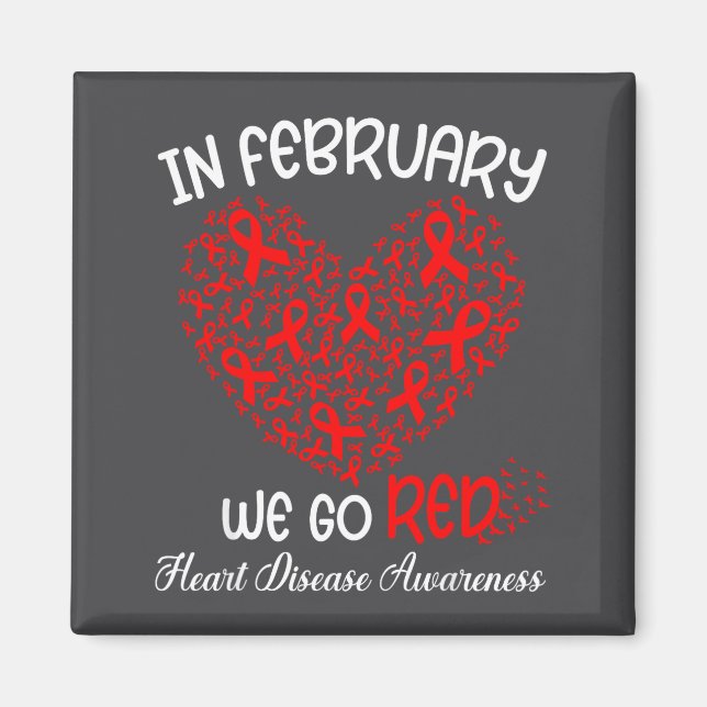 Go Red - American Heart Month Awareness In Februar Magnet (Framsidan)