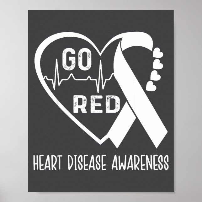 Go Red - February American Heart Health Month Awar Poster (Framsidan)