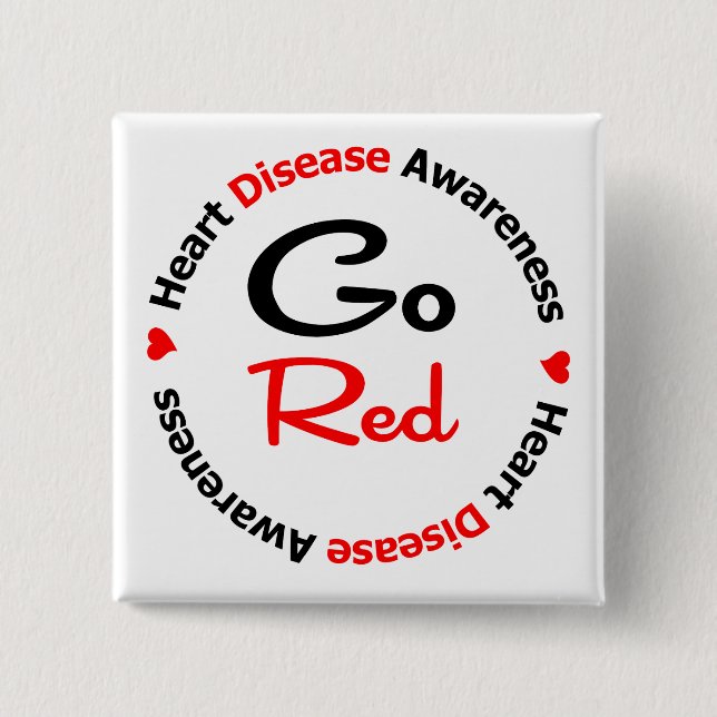 GO RED Heart Disease Knapp (Framsida)