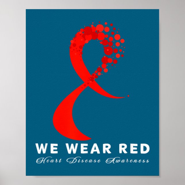Go Red In February Heart Disease Awareness Health  Poster (Framsidan)