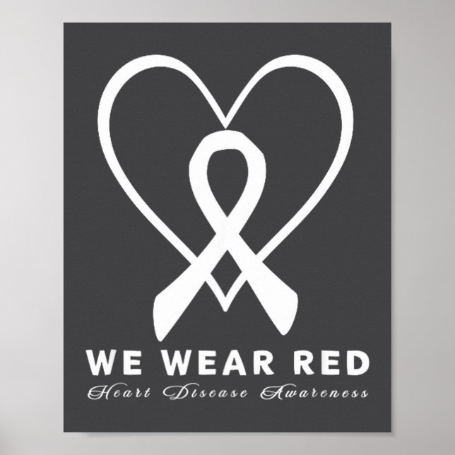 Go Red In February Heart Disease Awareness Health  Poster (Framsidan)