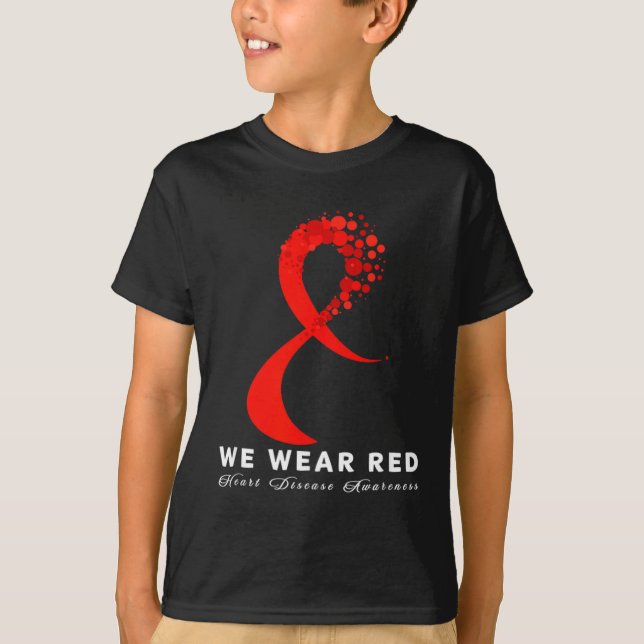 Go Red In February Heart Disease Awareness Health  T Shirt (Framsida)