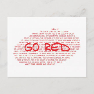 GO RED- Prevent Cardiovaskulär sjukdom Vykort