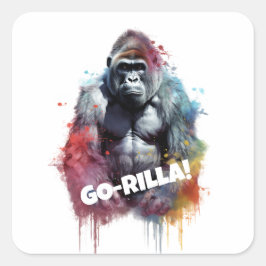 Go-rilla!! Fyrkantigt Klistermärke