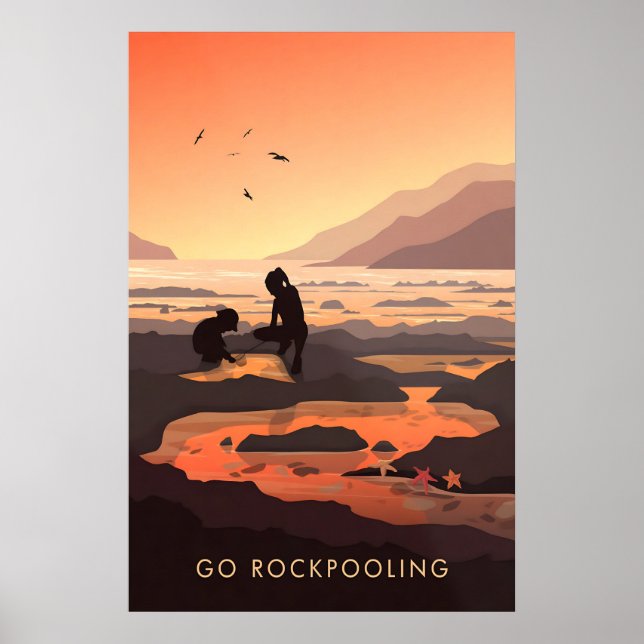 Go Rockpooling Seaside Travel Poster (Framsidan)