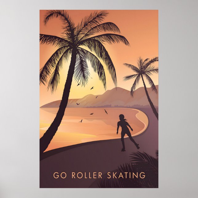 Go Roller Skating Travel Poster (Framsidan)
