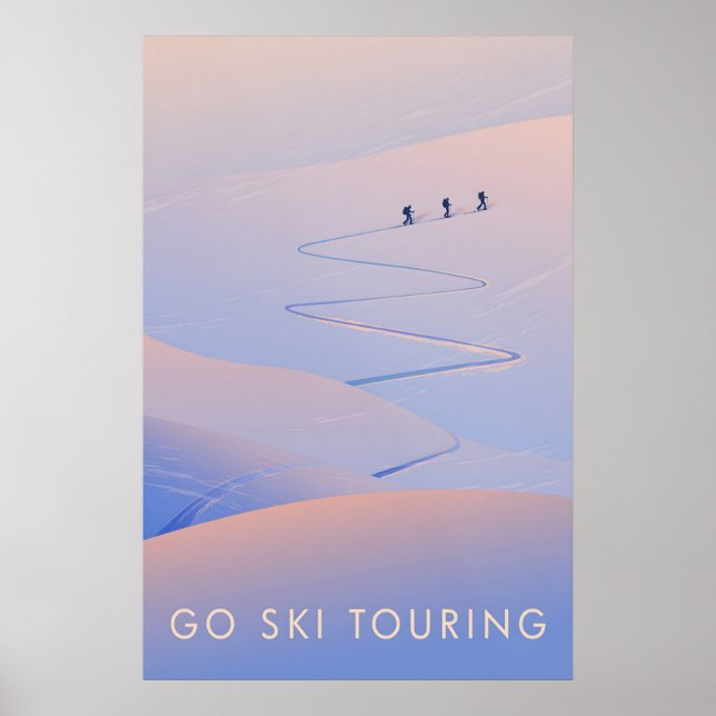 Go Ski Touring Travel Poster (Framsidan)