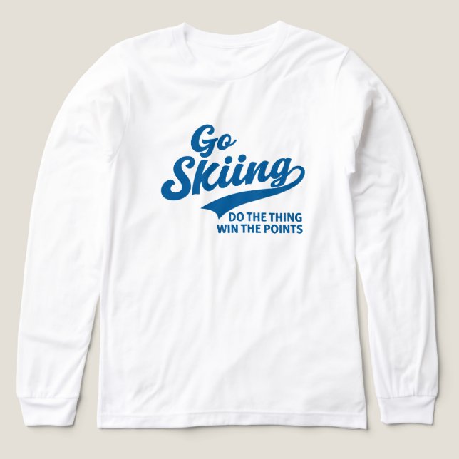 Go Skiing – Minimal Winter Sports Typography Desig T Shirt (Design framsida)