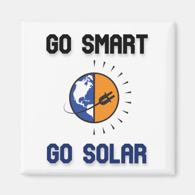 GO SMART GO SOLAR - FÖRNYBAR ENERGI MAGNET (Framsidan)