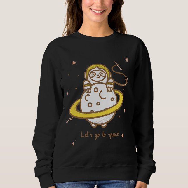 Go Space Sloth Astronaut Nap Sloth T Shirt (Framsida)