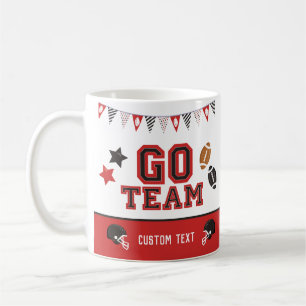 Go Team Football Fläkt Red and Black Festive Sport Kaffemugg