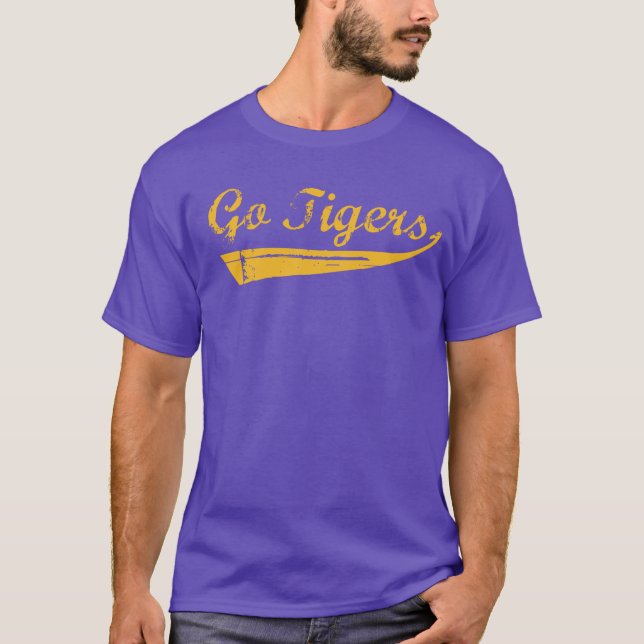 Go Tigers Vintage (Guld) T Shirt (Framsida)