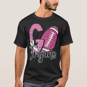 Go Trojans School Sportfantast Spirit Breast Cance T Shirt