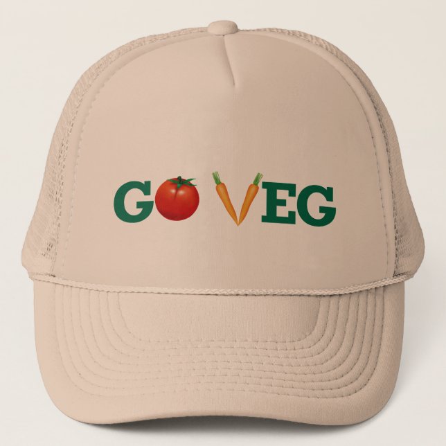 Go Veg Hat Truckerkeps (Framsida)