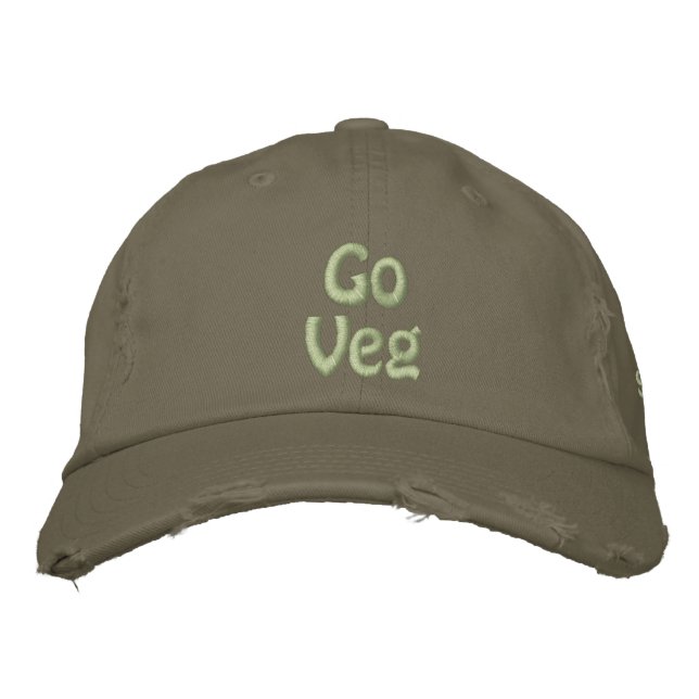 Go Veg, Rädda planeten, Animal Höger Activist Broderad Keps (Framsida)