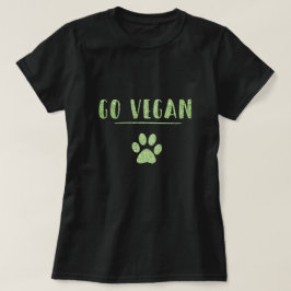Go Vegan Animal Tass Faux Grönt Glitter Typography T-shirt
