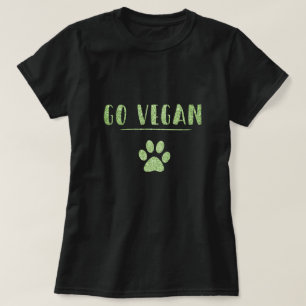 Go Vegan Animal Tass Faux Grönt Glitter Typography Tröja