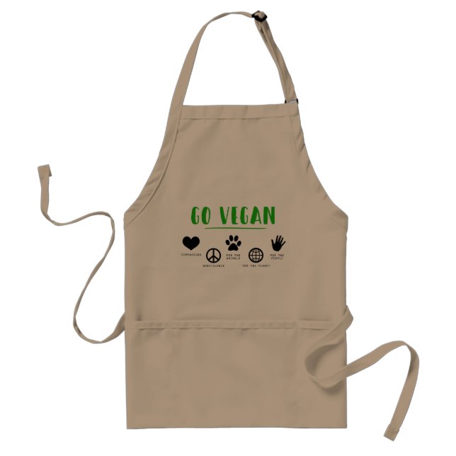Go Vegan Apron Förkläde (Framsidan)