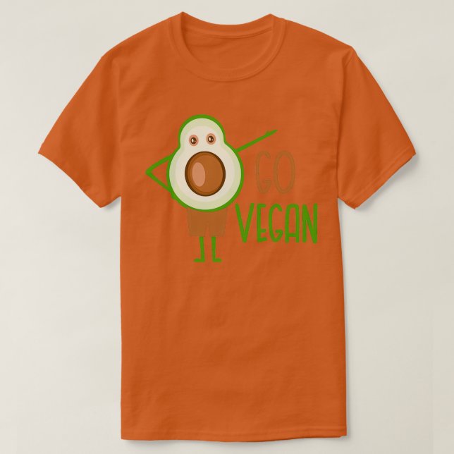 Go Vegan Avocado Classic TShirt T Shirt (Design framsida)