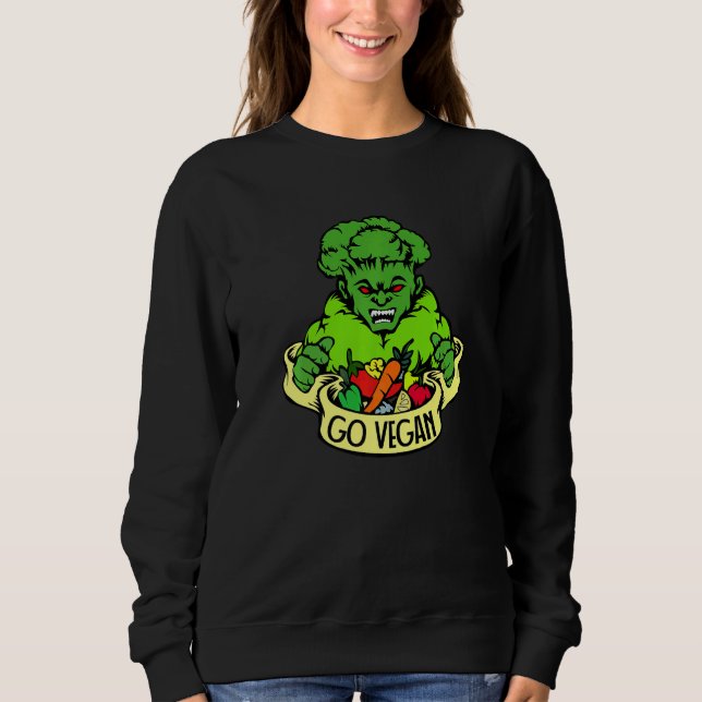 Go Vegan Broccoli Weightlifting Gym Strengthsport  T Shirt (Framsida)