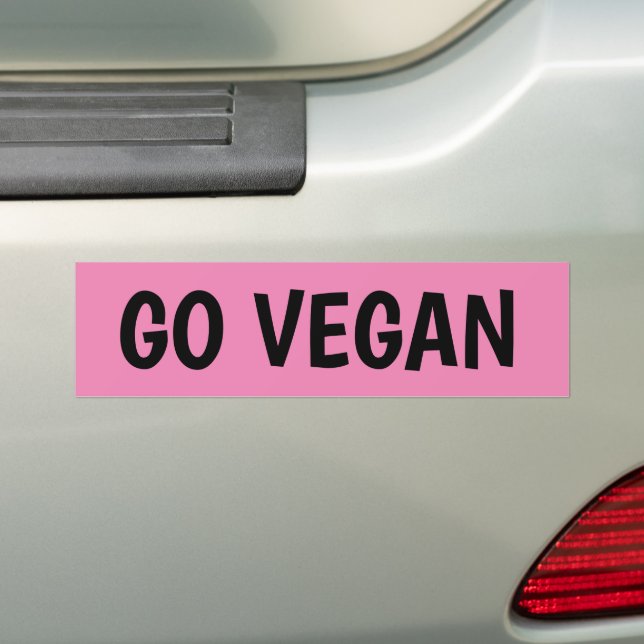 GO VEGAN BUMPER STICKERS BILDEKAL (På Bil)