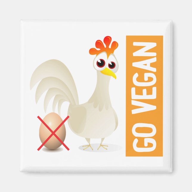 Go Vegan Chicken Magnet (Framsidan)