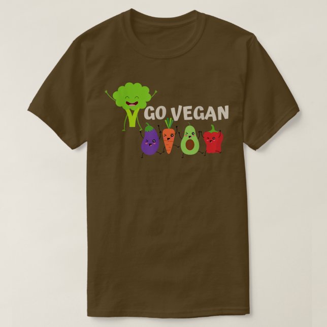 Go Vegan Food Veganism  T Shirt (Design framsida)