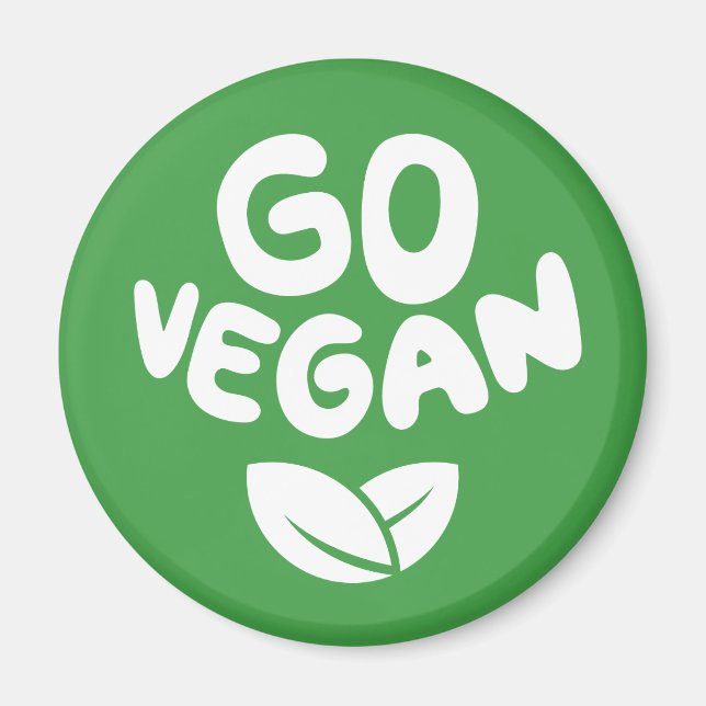 Go Vegan-Grönt Magnet (Framsidan)
