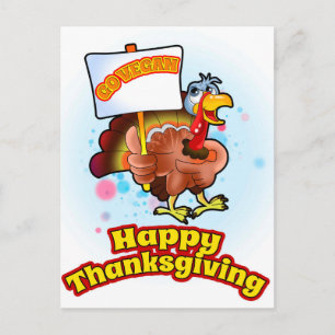 Go Vegan Happy thanksgiving vykort