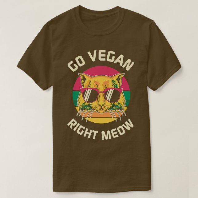 Go Vegan höger meow T Shirt (Design framsida)