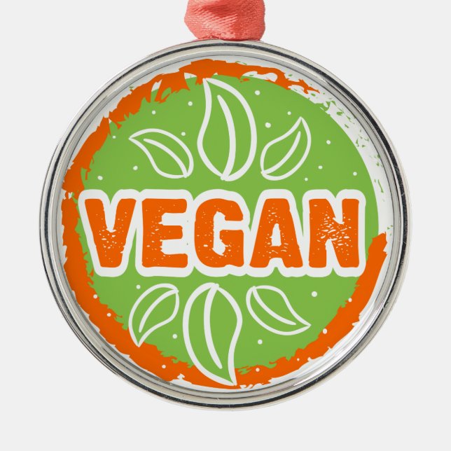 Go Vegan Julgransprydnad Metall (Framsidan)