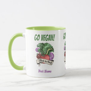 Go Vegan Made by Plants veggie vintage vegetarians Mugg