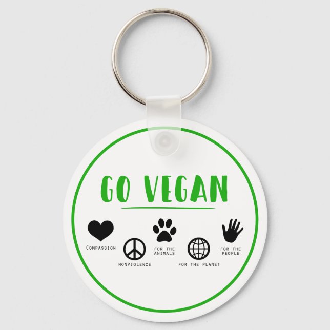 Go Vegan Nyckelring (Framsida)