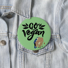 Go Vegan Person Hugger Cow Knapp