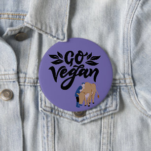 Go Vegan Person Hugger Cow Knapp