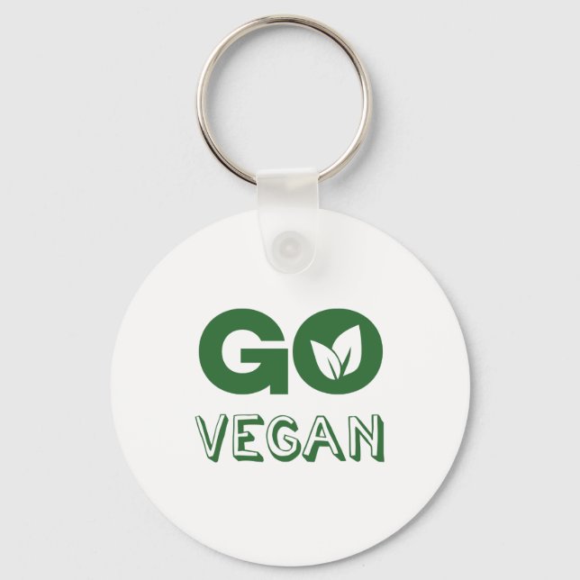 Go Vegan Plant Based Nutrition Veganism Nyckelring (Framsida)