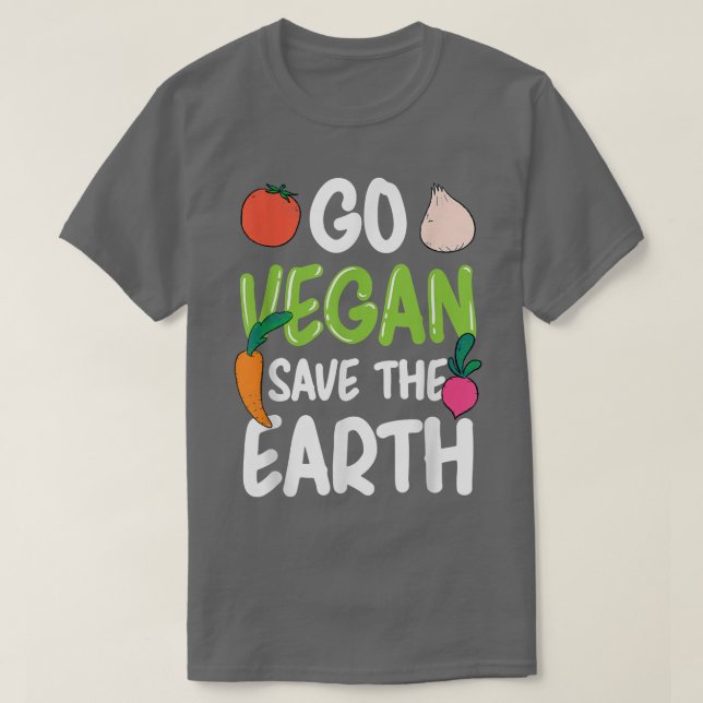 Go Vegan Räddar planetet Veganism Life Funny Vget T Shirt (Design framsida)