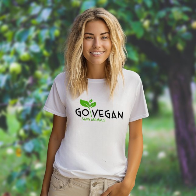 Go Vegan, Spara Animals, Grönt Activism T Shirt (Skapare uppladdad)