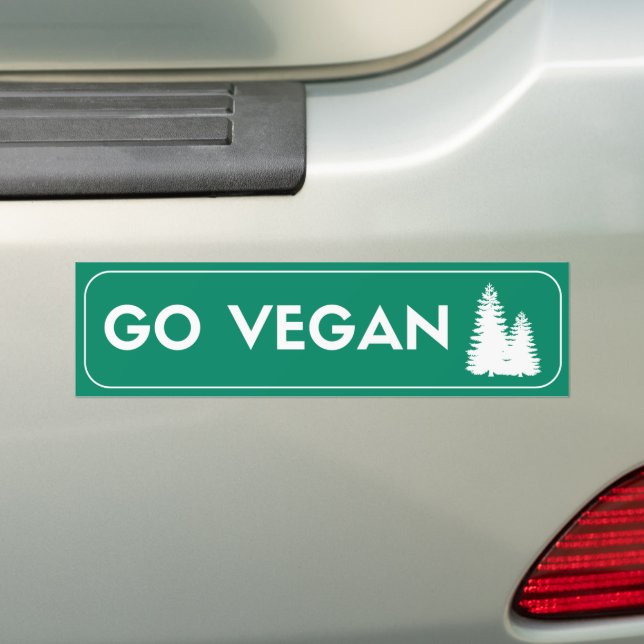 GO VEGAN-stötfångare Bildekal (På Bil)