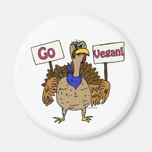 Go Vegan - Talar Turkiet Magnet (Framsidan)
