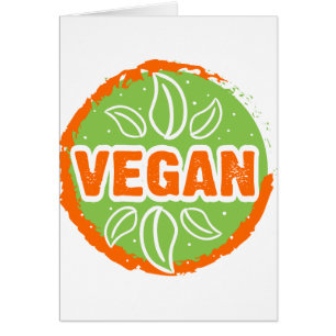 Go Vegan, vegan, veggie, vegetarian. Hälsningskort