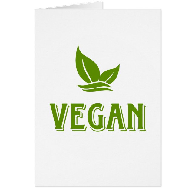Go Vegan, vegan, veggie, vegetarian. Hälsningskort (Framsidan)