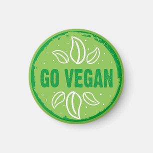 Go Vegan, vegan, veggie, vegetarian. Magnet