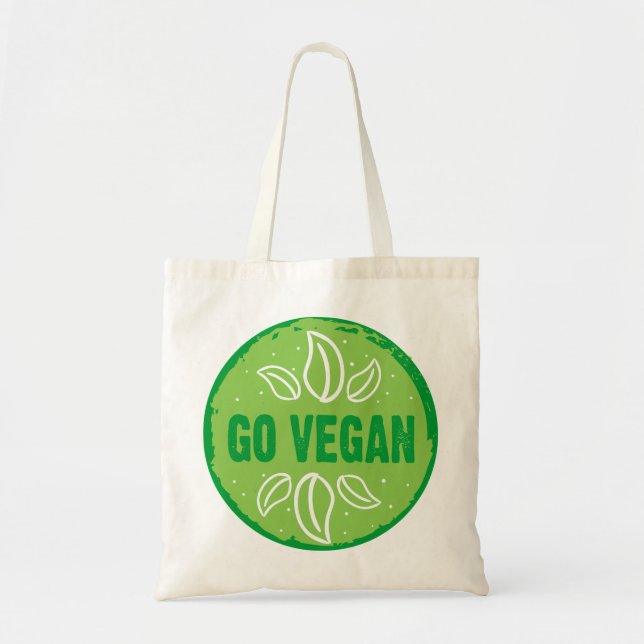 Go Vegan, vegan, veggie, vegetarian. Tygkasse (Framsidan)