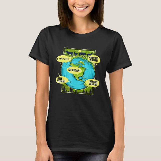 Go Vegan Worldwide T Shirt (Framsida)