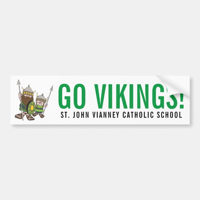 GO VIKINGS! Bumper Sticker Bildekal (Framsidan)