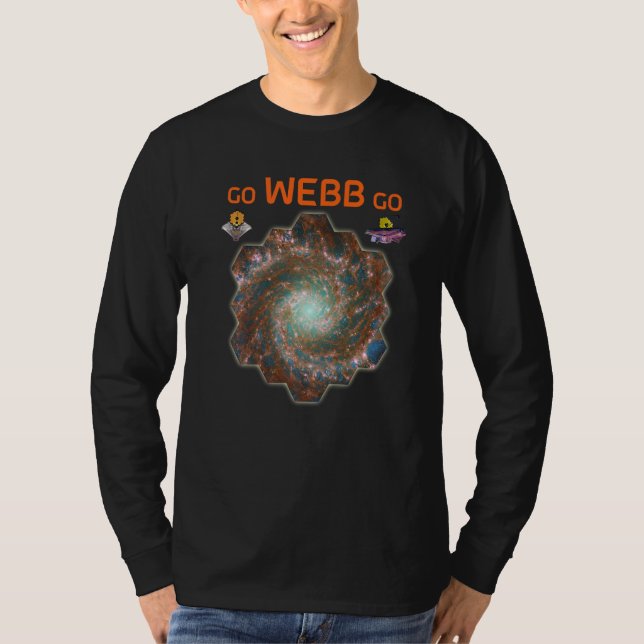 GO WEBB GO Webb Space Telescope Phantom Galaxy M74 T Shirt (Framsida)