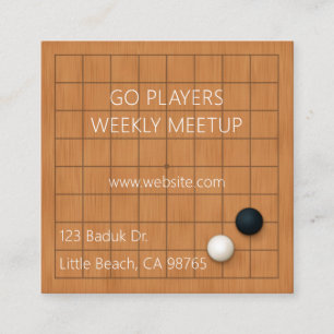 Go Weiqi Baduk Grupp Ljusbrun Fyrkant Fyrkantigt Visitkort