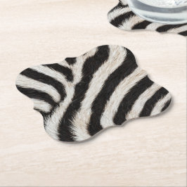 Go Wild Zebrarandig Svart Vit Falsk Pälslook Underlägg Papper